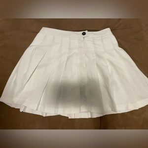 White mini skirt